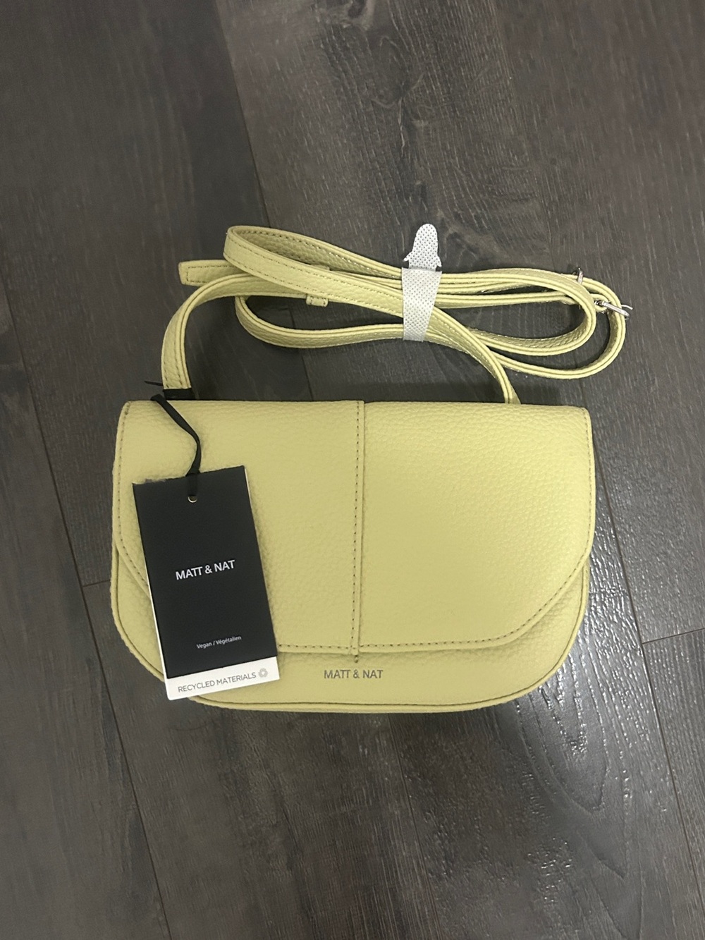 NWT Matt & Nat Vegan Leather Crossbody Bag Pastel Yellow Purse